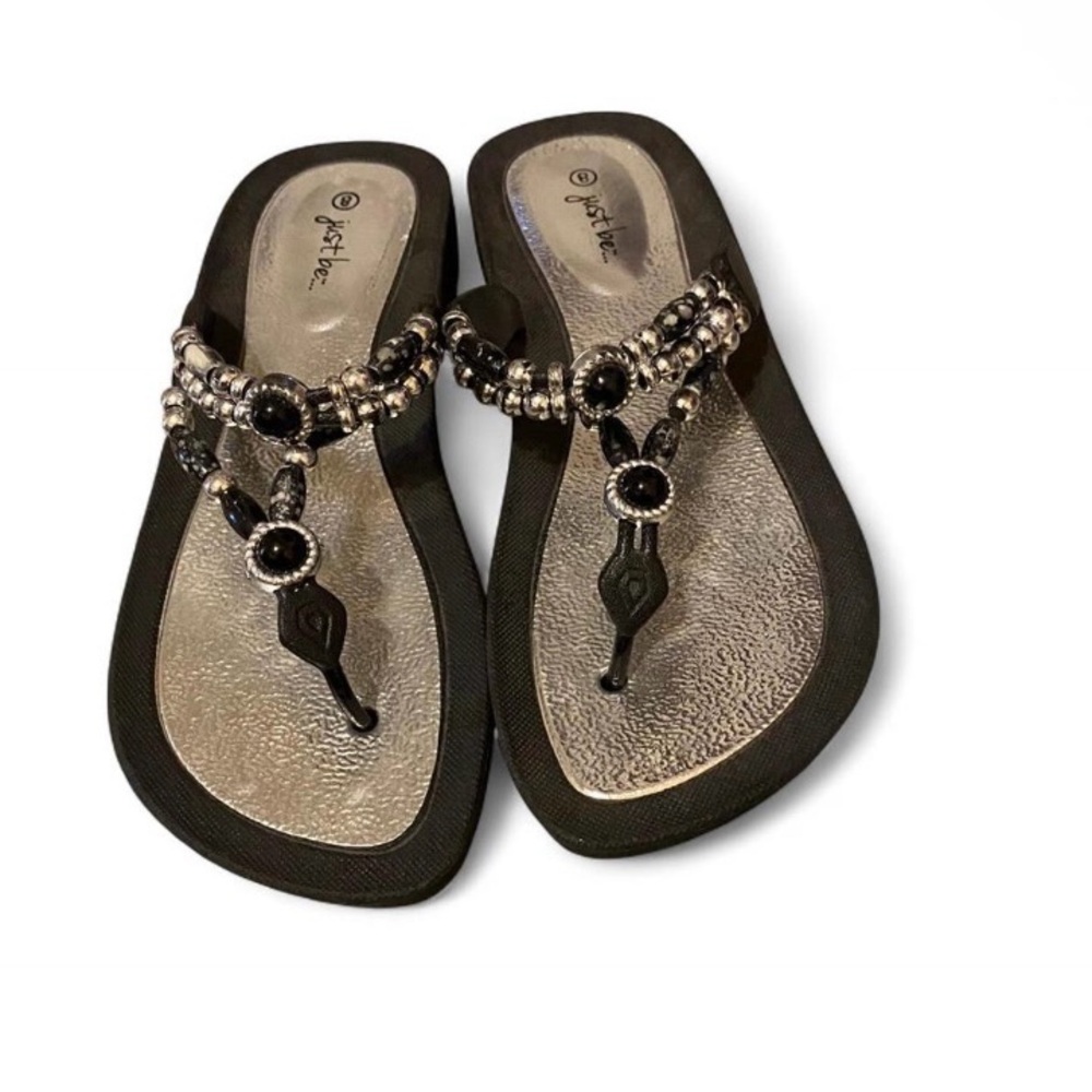 Just Be Black Beaded Women's Sandals